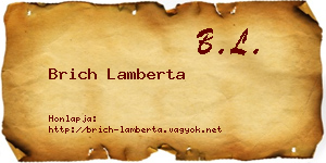 Brich Lamberta névjegykártya